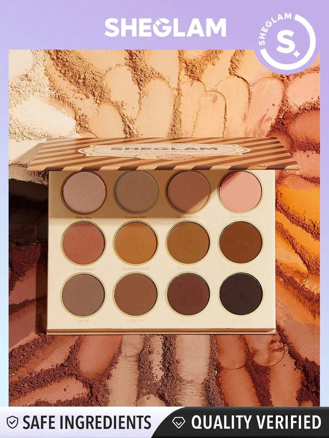 SHEGLAM Smart Cookie Palette 12-Clolor Shimmer Matte Eyeshadow Palette Warm Brown Smoky Eyes Long Lasting Ultra Pigmented Soft Smooth Blendable Eyeshadow