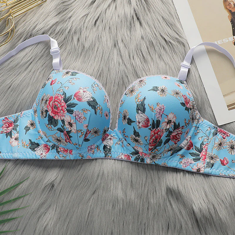 The Floral Lace | Printed Lace Push-Up Bra Set - Image 3