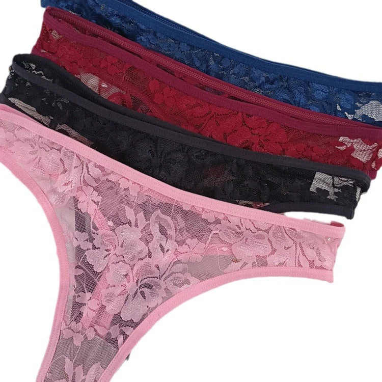 The Floral Tease | Women's Floral Lace Low-Rise Thong Panties - Image 5