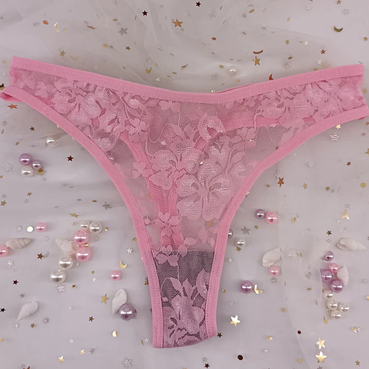 The Floral Tease | Women's Floral Lace Low-Rise Thong Panties - Image 6