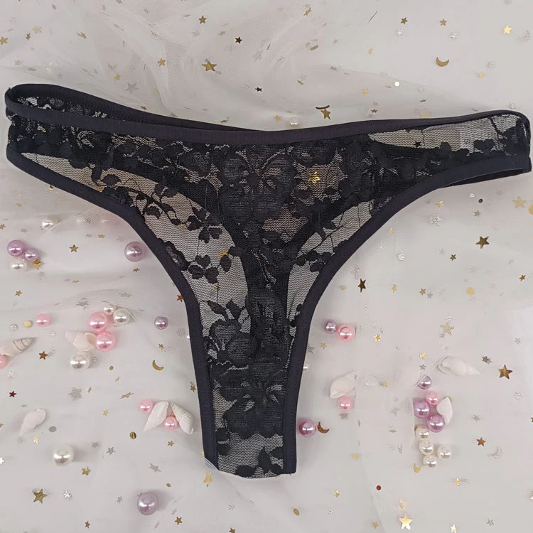 The Floral Tease | Women's Floral Lace Low-Rise Thong Panties - Image 7