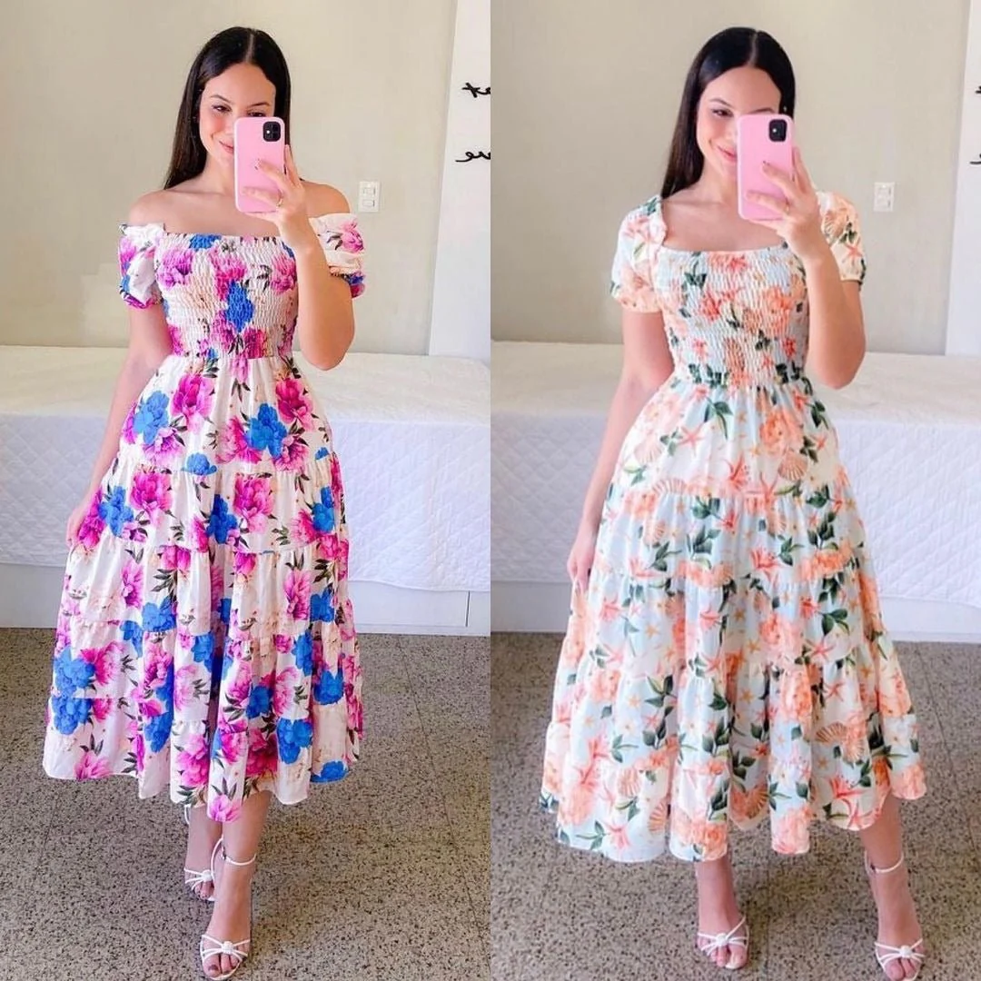 The French Reverie | Women's Printed One-Shoulder Shirred Cake Midi Dress