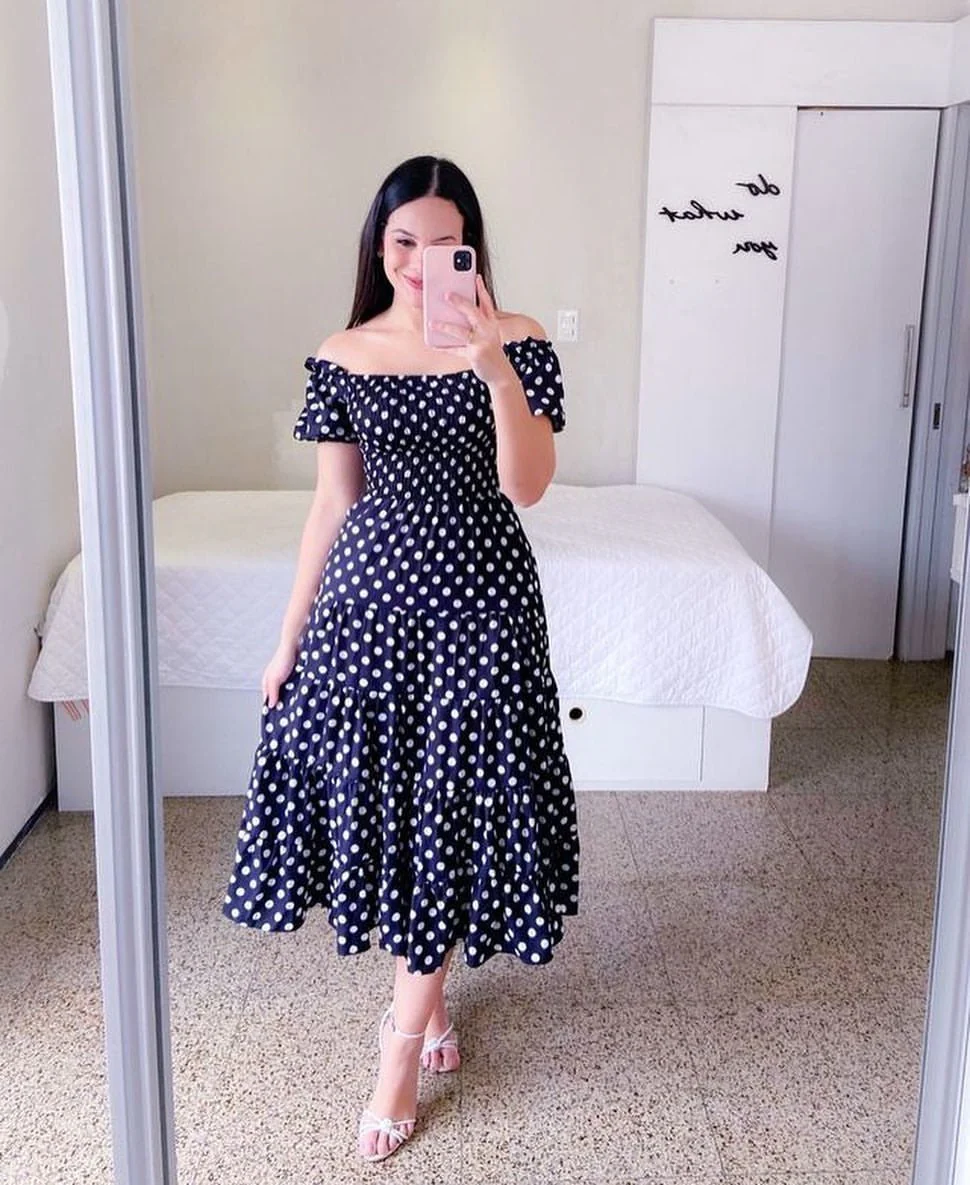 The French Reverie | Women's Printed One-Shoulder Shirred Cake Midi Dress - Image 7