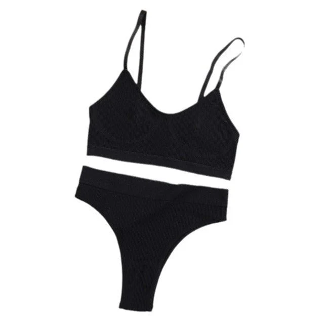 The Seamless Yoga Flow | Women's Seamless Sports Bra & Thong Bodysuit Set - Image 5