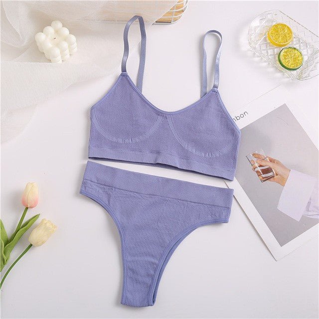 The Seamless Yoga Flow | Women's Seamless Sports Bra & Thong Bodysuit Set - Image 9