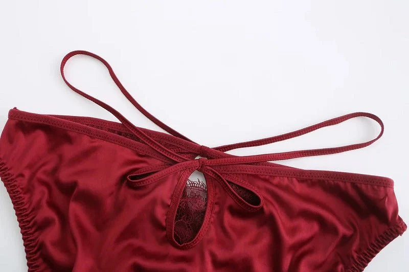 The Velvet Temptation | French Glossy Hollow Lace Push-Up Bra Set - Image 31