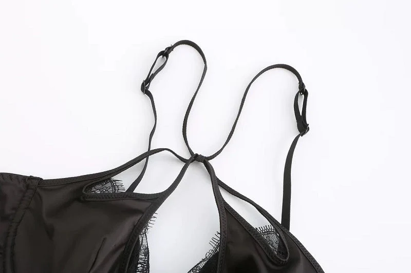 The Velvet Temptation | French Glossy Hollow Lace Push-Up Bra Set - Image 34