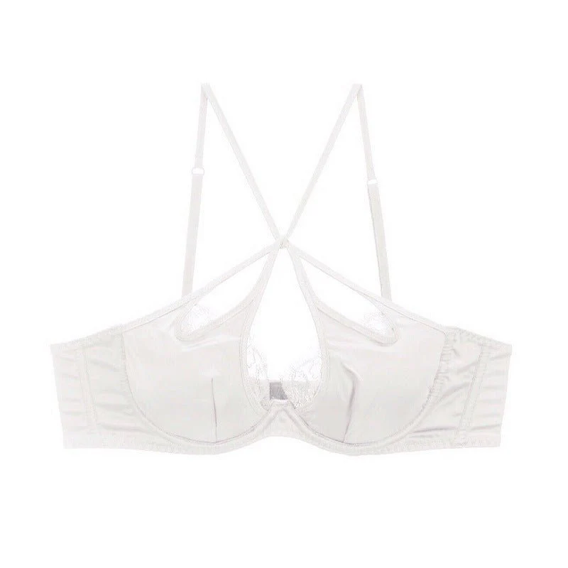 The Velvet Temptation | French Glossy Hollow Lace Push-Up Bra Set - Image 49