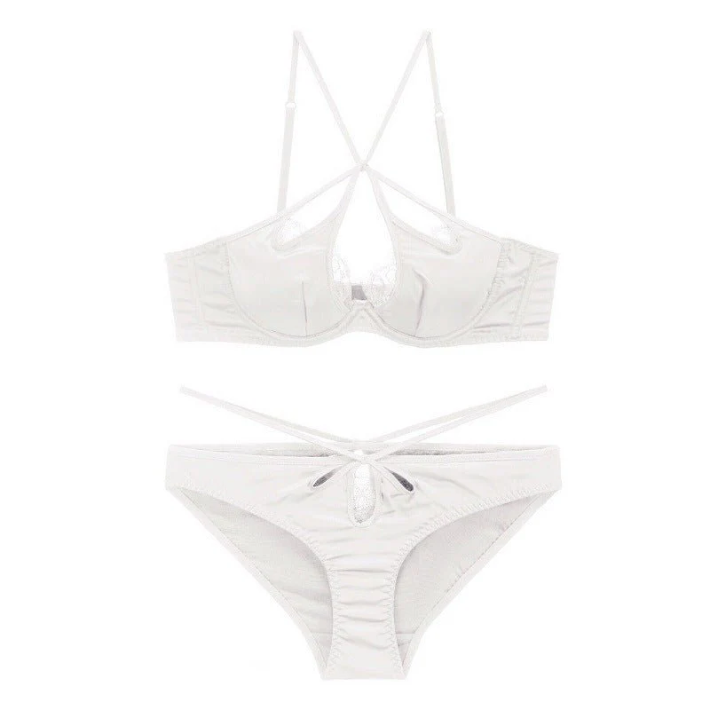 The Velvet Temptation | French Glossy Hollow Lace Push-Up Bra Set - Image 7