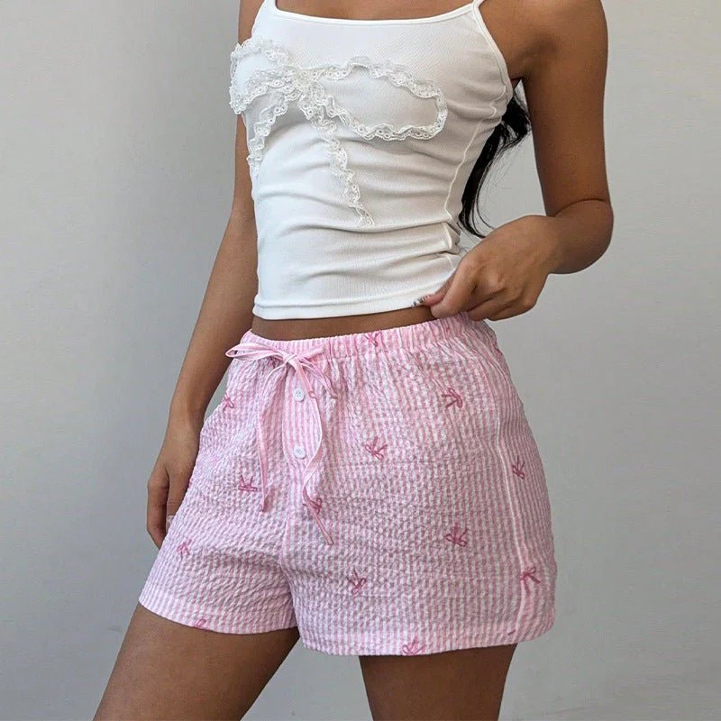 Wind beach pants polyester wide-leg hot pants women